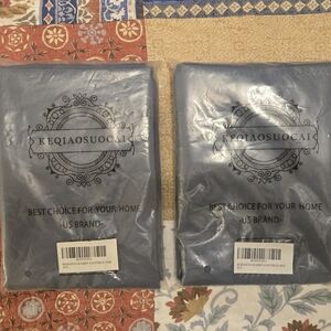 Two New Dusty Blue Valances